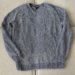 Express Men's Blue-Gray Crewneck Sweater Heavy Weight